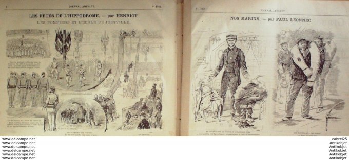 Le Journal Amusant 1886 # 1582 Aux menus plaisirs Folapuck-revue par Henriot Christmas au pays du pu