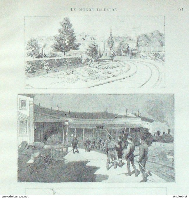 Le Monde illustré 1891 n°1782 Limoges (87) Japon Otsu Tunisie Kairouan St-Pétersbourg Sceaux (92)