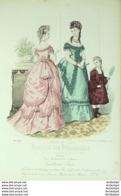 Gravure La mode illustrée 1891 n° 3 (Maison COUSSINET)