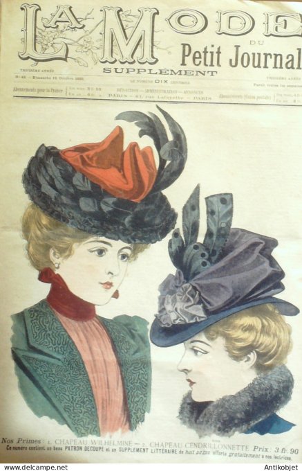 La Mode du Petit journal 1898 n° 42 Toilettes Costumes Passementerie