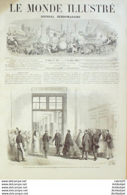 Le Monde illustré 1865 n°447 Toulon (83) Italie Turin Angleterre Lord Palmerston Msgr Xavier De Mero