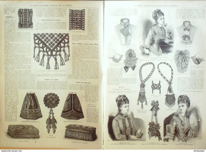 La Mode illustrée journal + gravure associée 1876 # 10