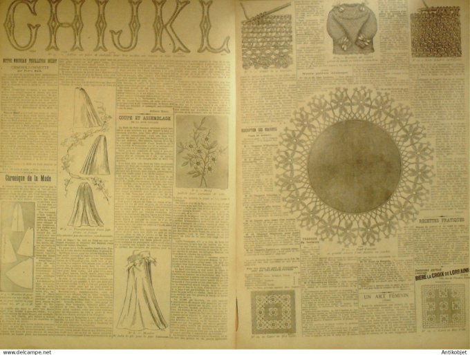 La Mode du Petit journal 1898 n°42 Chapeau Wilhelmine & Cendrionnette