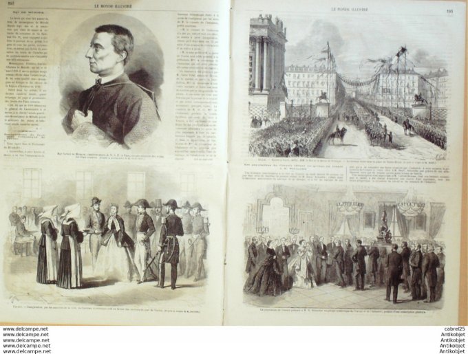 Le Monde illustré 1865 n°447 Toulon (83) Italie Turin Angleterre Lord Palmerston Msgr Xavier De Mero