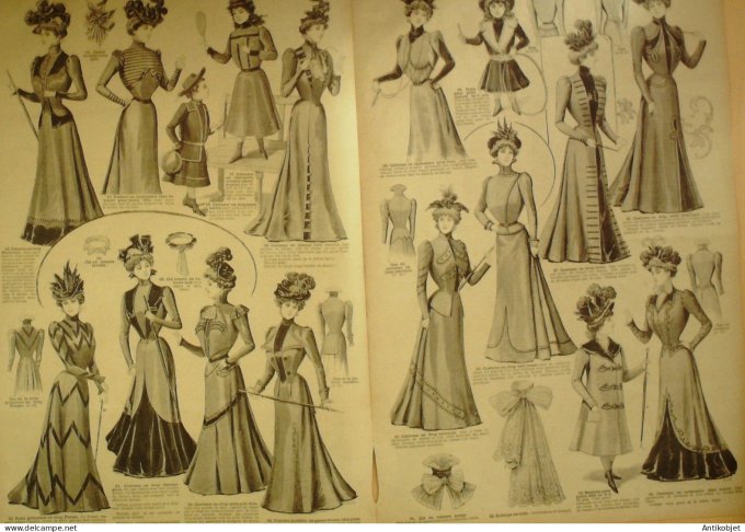 La Mode du Petit journal 1898 n° 42 Toilettes Costumes Passementerie