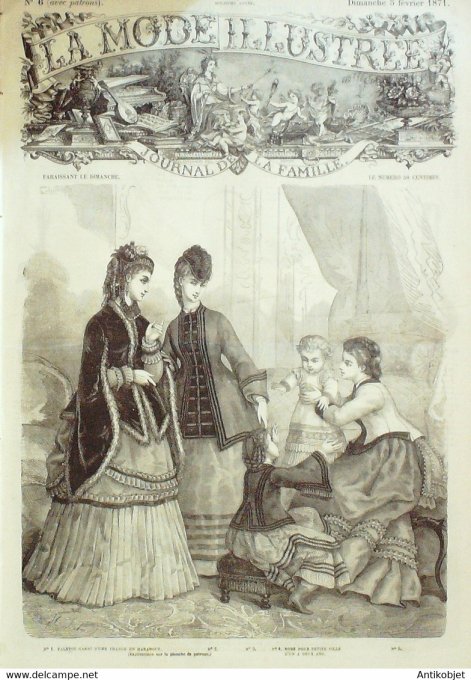 La Mode illustrée 1871 12è année complète reliée 52º