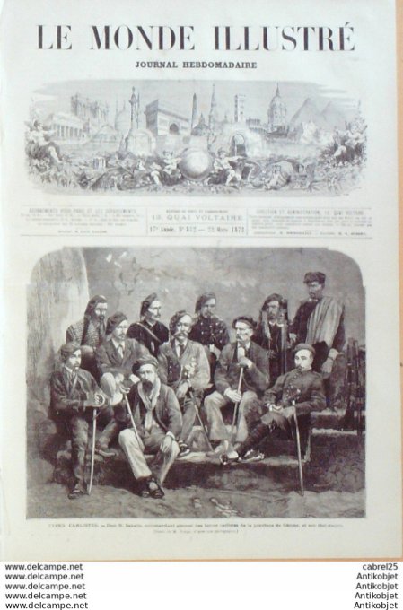 Le Monde illustré 1873 n°832 Italie Turin Duc Aoste Espagne Gerone Don Sabalis Suisse Yverdon