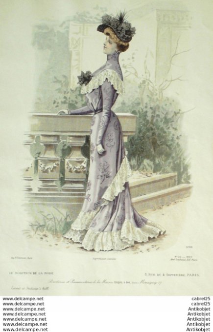 Gravure Mode Le Moniteur 1899 # 33 (Old Fashion plate)