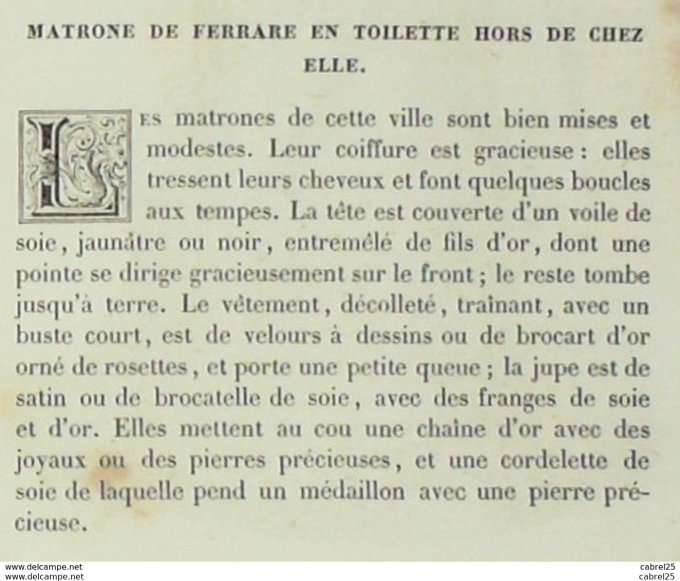 Italie FERRARE Matrone en toilette 1859