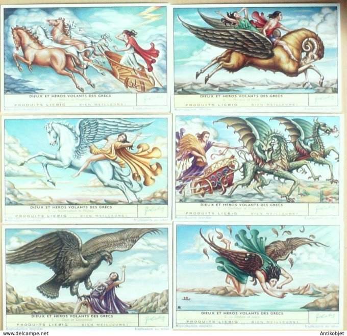 Chromo Liebig Sang 1758 Grece Dieux & veros volants Grecs (1961)