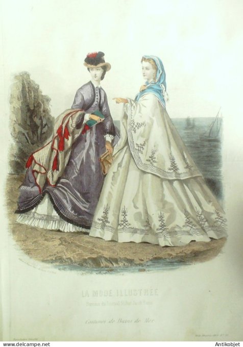 Gravure Mode illustree 1863 # 30 (Old Fashion plate)