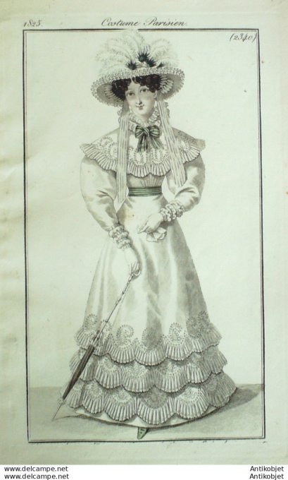 Costume Parisien 1825 # 2340 Robe perkale garnie