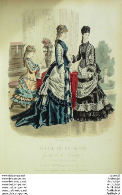 Gravure Mode La Gazette 1875 # 181 (Old Fashion plate)