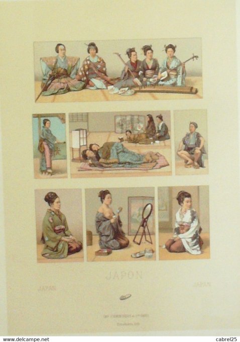 Japon MUSICIENNES VIE su les NATTES la TOILETTE