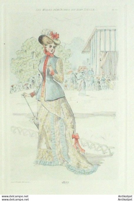Gravure Mode Boutet (pointe seche aquarellee old Fashion plate) Pl 77-1902