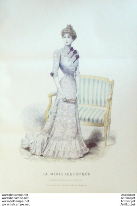 Gravure Mode illustree 1899 # 35 (Old Fashion plate) RARE