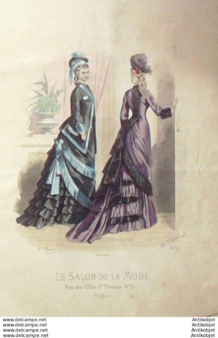 Gravure Mode Salon 1877 #  227 (Old Fashion plate)