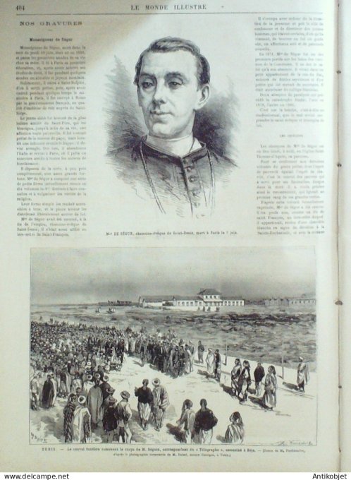 Le Monde illustré 1881 n°1264 Mgr Ségur Tunisie Tunis Beja Oued Zane Italie Milan Algérie Sfisifa Ks