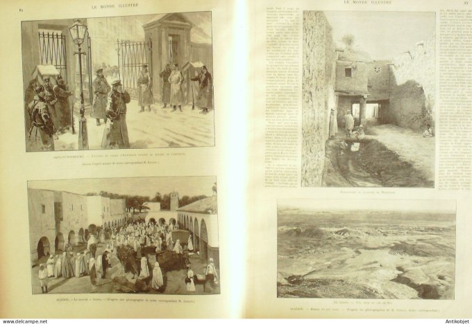 Le Monde illustré 1894 n°1924 St-Pétersbourg Anitchkoff Algérie Biskra Monaco tir aux pigeons