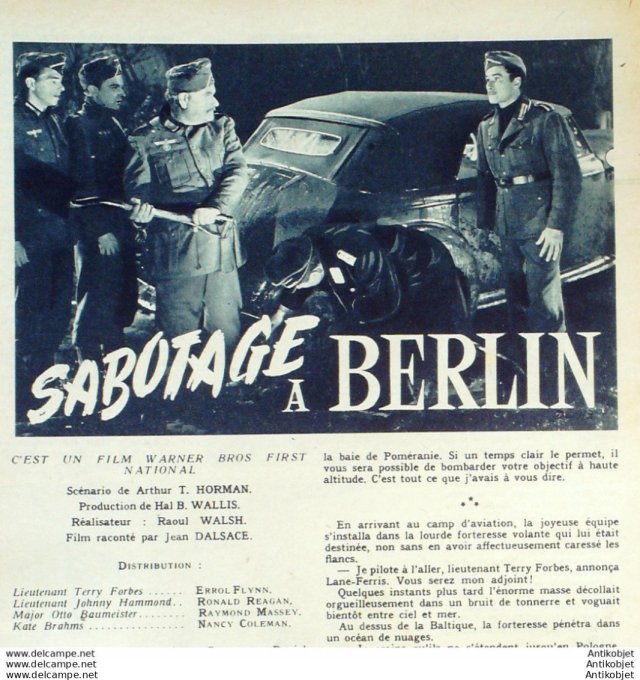 Sabotage à Berlin Errol Flynn Nancy Colemen Ronald Reagan