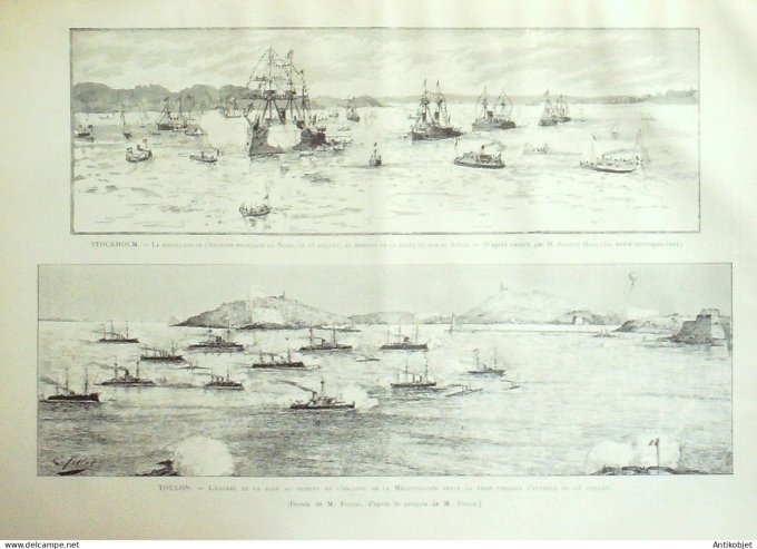 Le Monde illustré 1891 n°1791 Suède Stockholm Drottningholù Toulon  (83) Hongrie Kalocsa