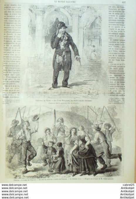 Le Monde illustré 1861 n°234 Niccolini Jean Baptiste Blois Inde Gange Vanise Bonagrazia Tonia