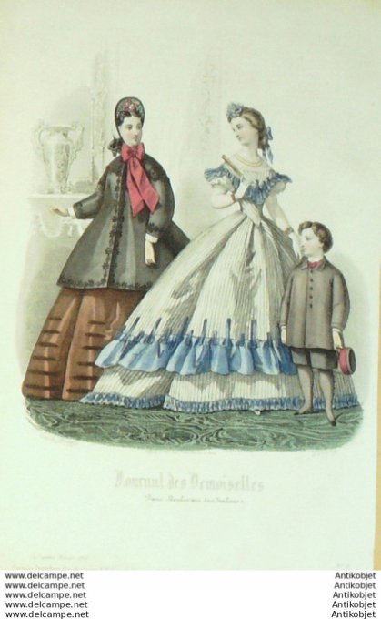 Gravure La mode illustrée 1875 n°06 (Maison  FLADRY)