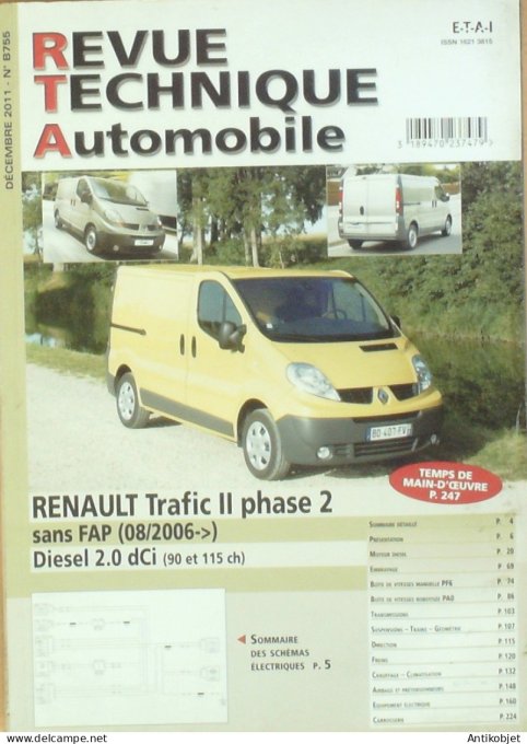 Revue Tech. Automobile 2011 n°B755 Renault Trafic phase 2