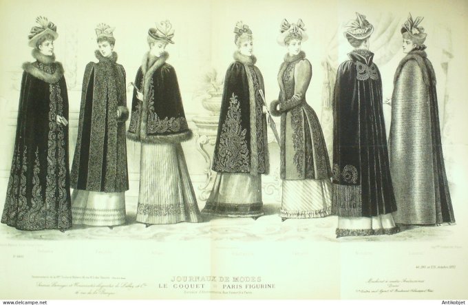 Gravure de mode Le Coquet 1886 n°09 (Maison Guelle) T Gd format