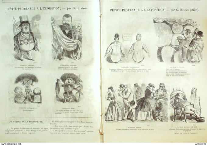 Petit journal pour Rire 1866 # 591 Promenade a l'Exposiiton