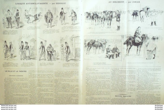 Le Journal Amusant 1890 # 1779 Rentree par Stop Bourriche de croquis par Mars L'alibi du reserviste 