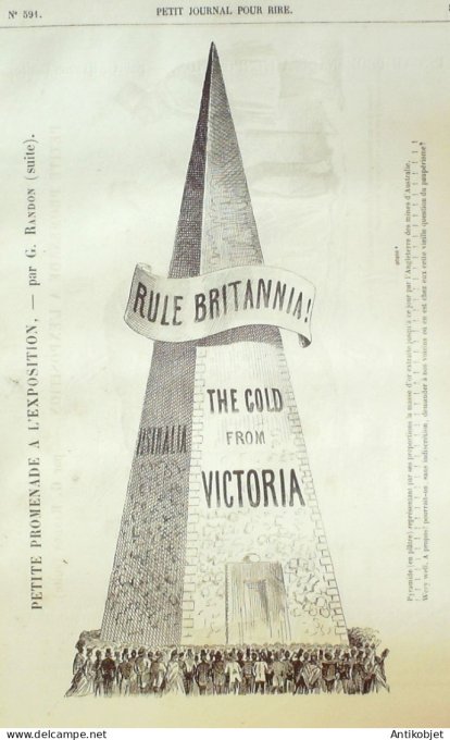 Petit journal pour Rire 1866 # 591 Promenade a l'Exposiiton