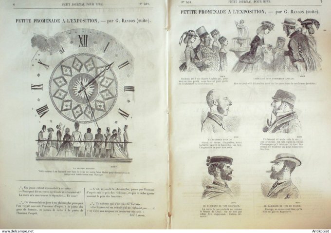 Petit journal pour Rire 1866 # 591 Promenade a l'Exposiiton