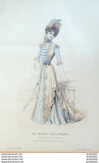 Gravure Mode illustree 1899 # 26 (Old Fashion plate) RARE