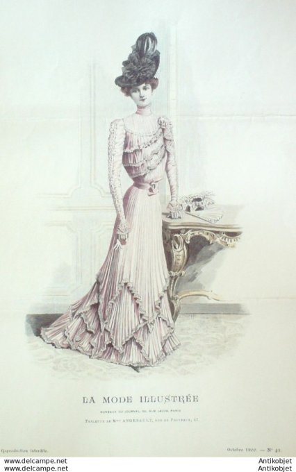 Gravure Mode illustree 1900 # 43 (Old Fashion plate) rare