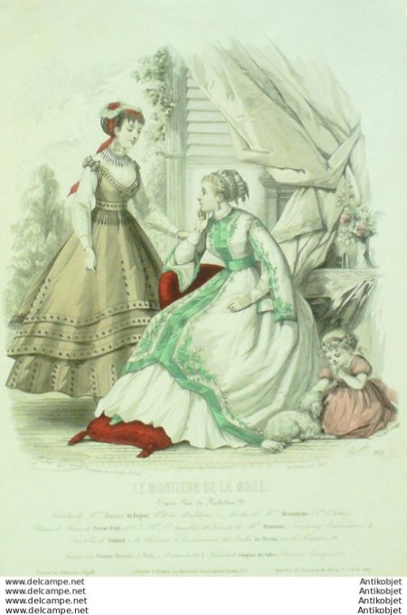 Gravure Mode Le Moniteur 1866 # 855 (Old Fashion plate)