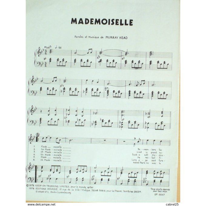 Head Murray Mademoiselle 1978