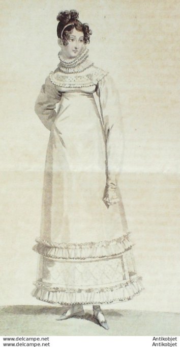 Costume Parisien 1816 # 1567 Volants mousseline Broderie