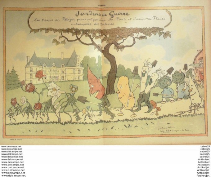 La Baionnette 1917 # 099 (Jardins De Guerre) Willette Bofa Harley Fabiano Pallier