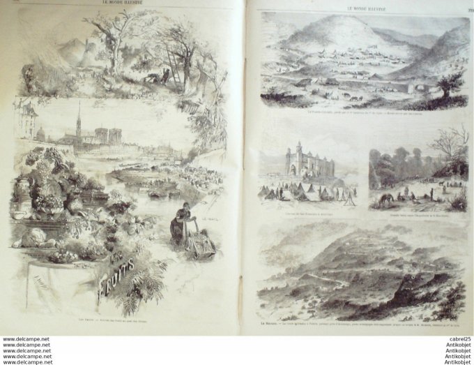 Le Monde illustré 1865 n°449 Mexique Tamanpilas Aculcingo Charenton Londres Nine Elms Nice (06)