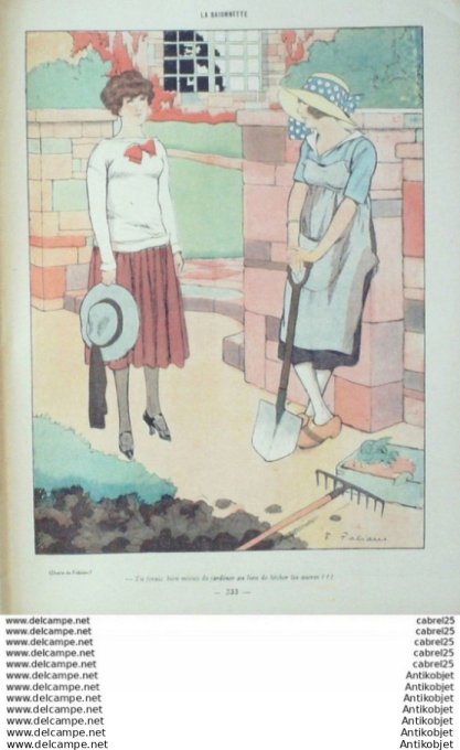 La Baionnette 1917 # 099 (Jardins De Guerre) Willette Bofa Harley Fabiano Pallier