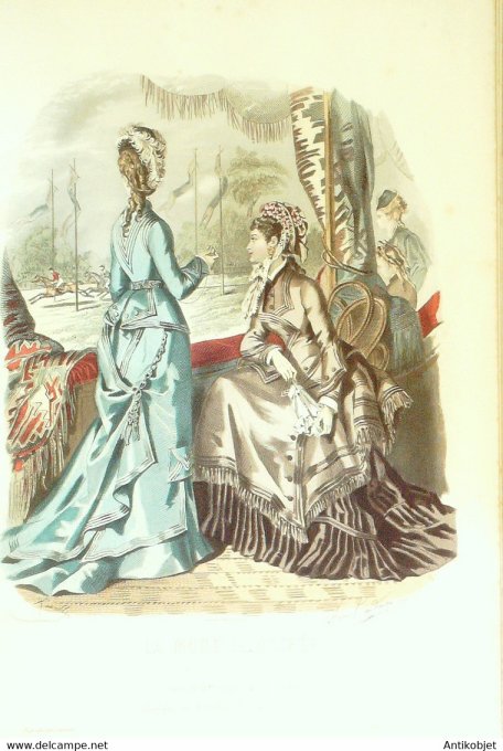 Gravure de mode La Mode illustrée 1876 n°13 (Maison Fladry-Deloffre)
