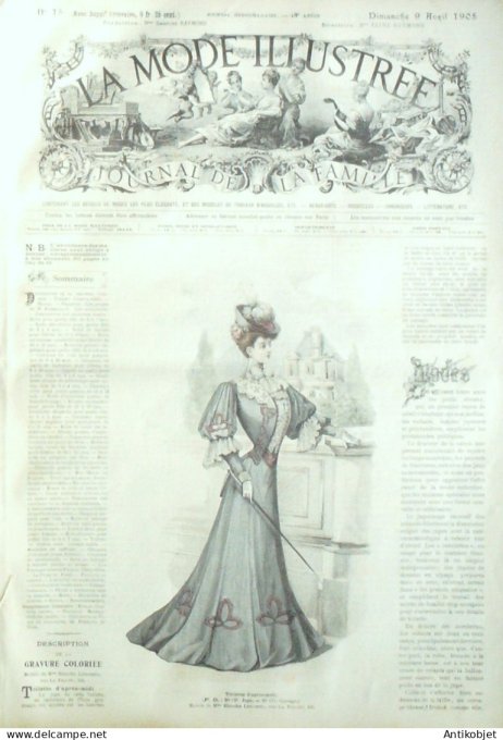 La Mode illustrée journal 1905 n° 15 Toilette de mariée