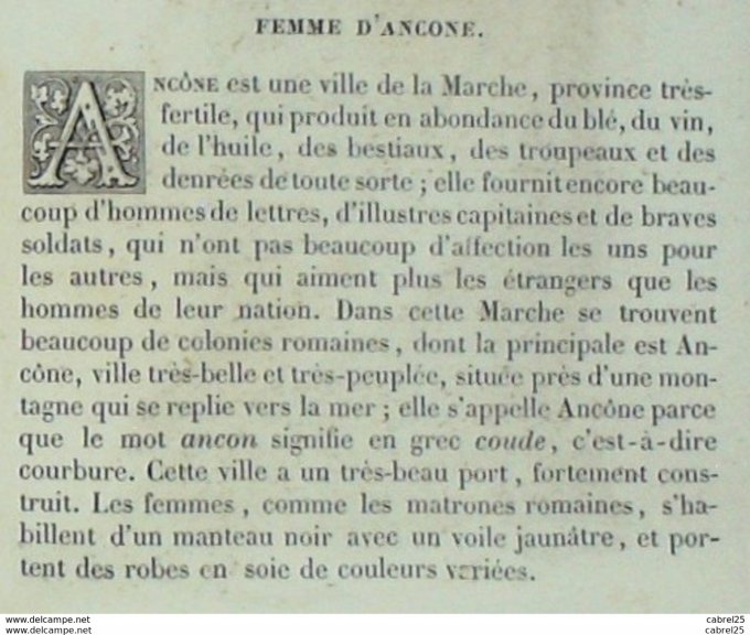 Italie ANCONE Villageoise 1859