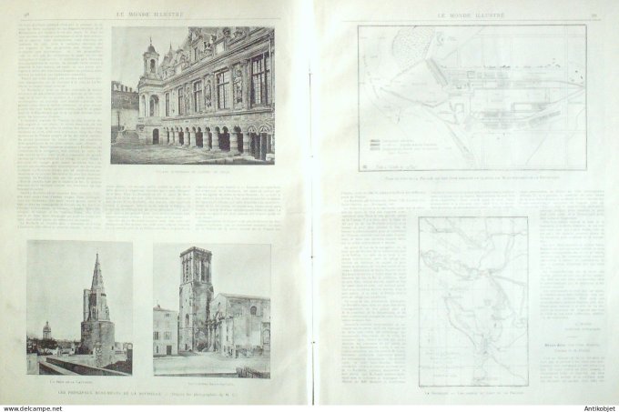 Le Monde illustré 1890 n°1742 Montauban (82) La Rochelle (17) Egypte Caire Hussein Hassan