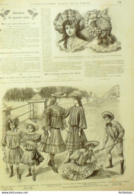 La Mode illustrée journal 1905 n° 15 Toilette de mariée