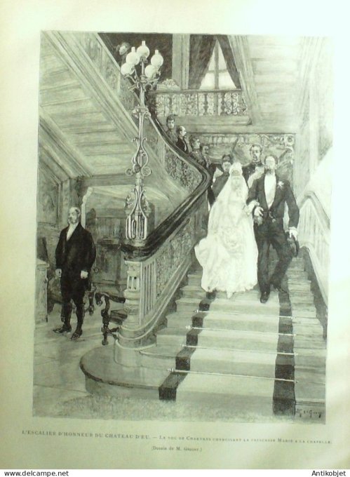 Le Monde illustré 1885 n°1492 Danemark prince Valdemar château d'Eu Tréport (76)