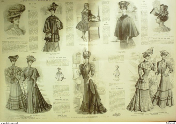 La Mode illustrée journal 1905 n° 15 Toilette de mariée