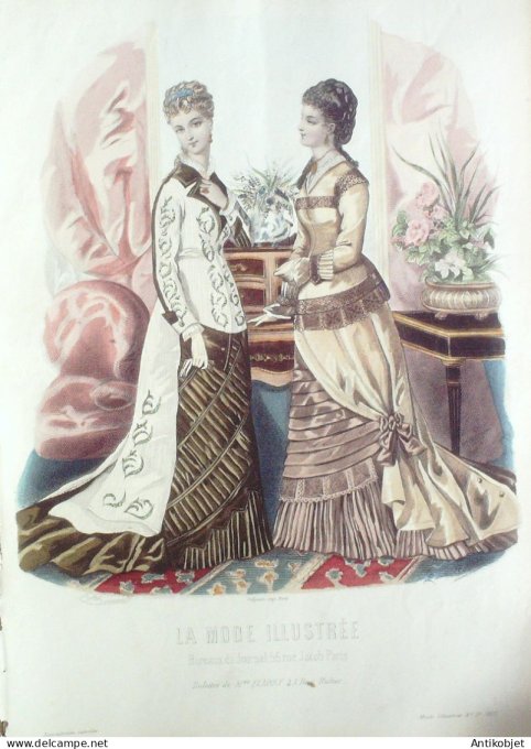 Gravure Mode illustree 1877 # 11 (Old Fashion plate)