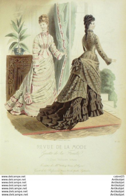 Gravure Mode La Gazette 1875 # 191 (Old Fashion plate)